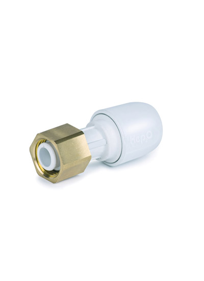 HEP2O 15X1/2" STRAIGHT TAP CONNECTOR BRASS NUT HD25A